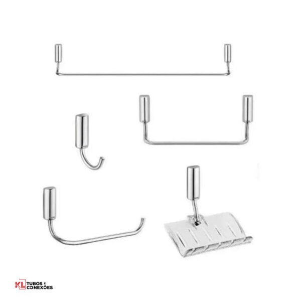 DOCOL - KIT BANHEIRO METAL 5PC IDEA CROMAD